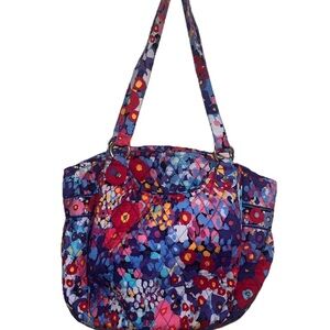 Vera Bradley IMPRESSIONISTA Glenna Shoulder Bag Purse Blue Pink Floral